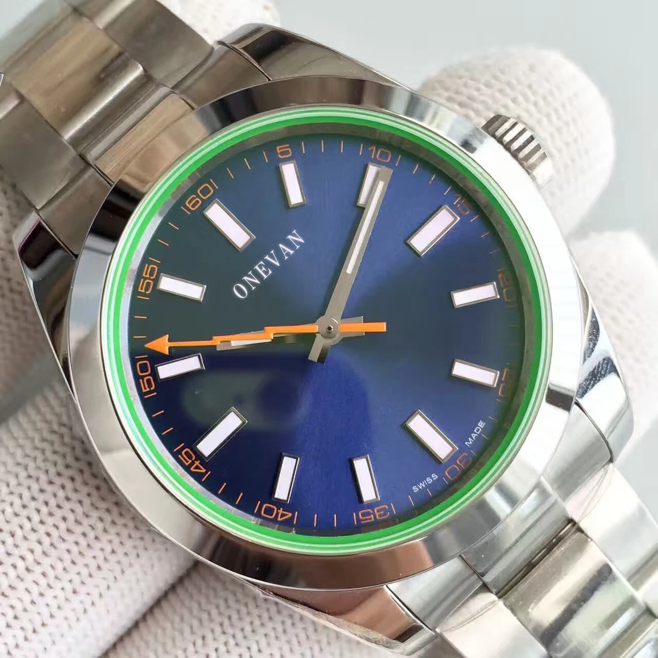 

ONEVAN AAA quality luxury men's watch 116400 series 40MM blue dial 2813 automatic movement stainless steel strap Men Wristwatch