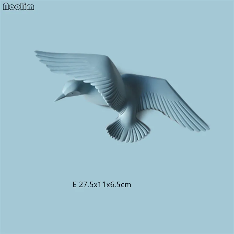 Light blue E Европейский Креативный резиновый Настенный 3D орнамент в виде чайки, птицы, Настенная Наклейка для гостиной, телевизора, фоновое украшение, подвеска в виде животного - Цвет: Light blue E