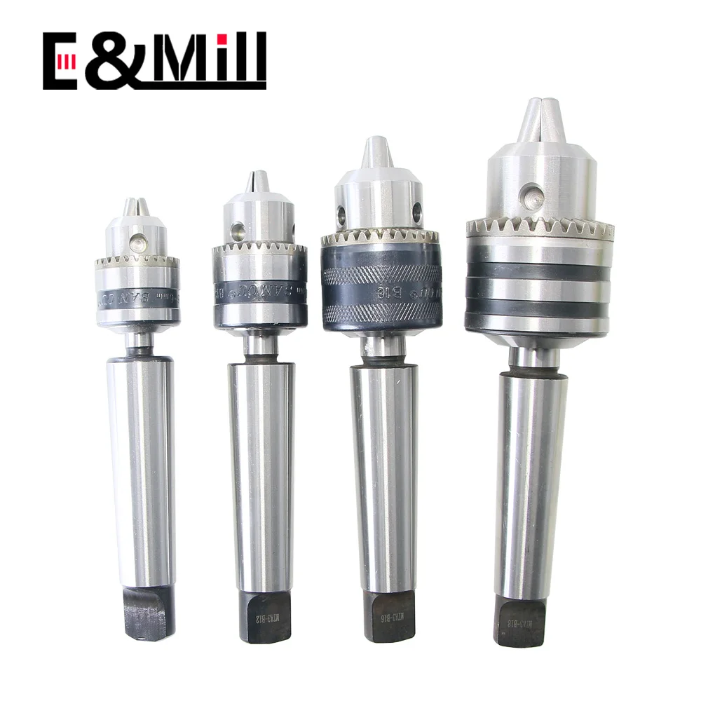 1Set Mt1 Mt2 Mt3 Mt4 B10 B12 B16 B18 0.6-6/1-10/1-13/3-16/5-20 Morse Tapper Shank Drill Chuck Arbor Tornio Cnc Drill Machine Legno