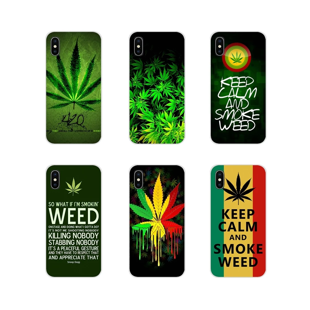 

For Apple iPhone X XR XS MAX 4 4S 5 5S 5C SE 6 6S 7 8 Plus ipod touch 5 6 Silicone Phone Case Covers Weed Leaf Grass Guf fashion