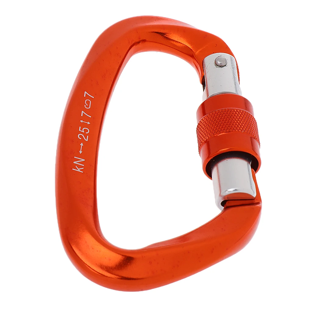 25KN D Ring Screw Lock Safety Rock Climbing Carabiner Rappelling Equipment