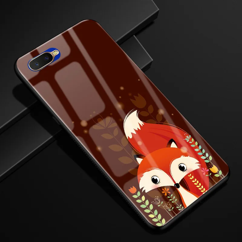 34 Для OPPO RX17 Neo чехол оргстекло PC чехол для телефона черный ТПУ бампер чехол для OPPO RX17 Neo стеклянный чехол RX 17 Neo чехол RX17Neo - Цвет: 34