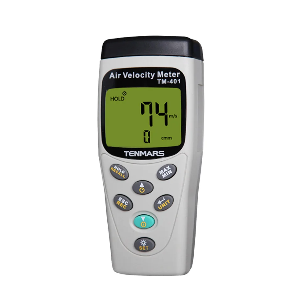 

TENMARS TM-401 Multi-function Anemometer Temperature Humidity Stress Tester,Memory capacity: 99 records.Humidity Sensor.