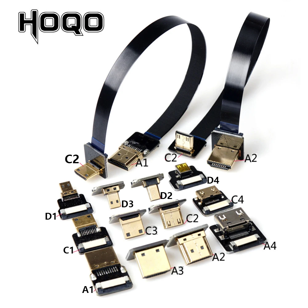 New 30cm Micro HDMI to Micro HDMI Flexible Flat Ribbon Cable for FPV 