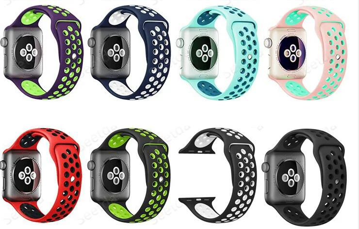 Силиконовый ремешок для Apple Watch спортивный ремешок 42 мм 38 мм 40 мм 44 мм для iwatch серии 1/2/3/4/5