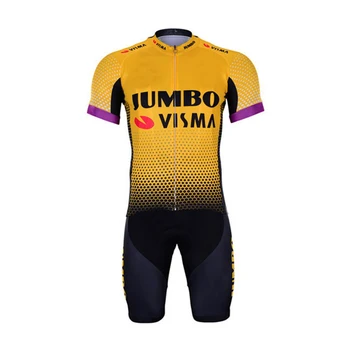 

2020 Team JUMBO VISMA cycling skinsuit summer outdoor skinsuits bicycle kit ciclismo triathlon uniforme ciclismo 20D bodysuit