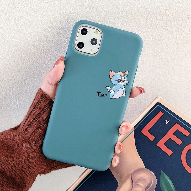 Милый чехол для телефона с кошкой и мышкой для iPhone 11Pro X XS Max XR 6 6S 7 8 Plus Милый Мягкий ТПУ силиконовый защитный чехол