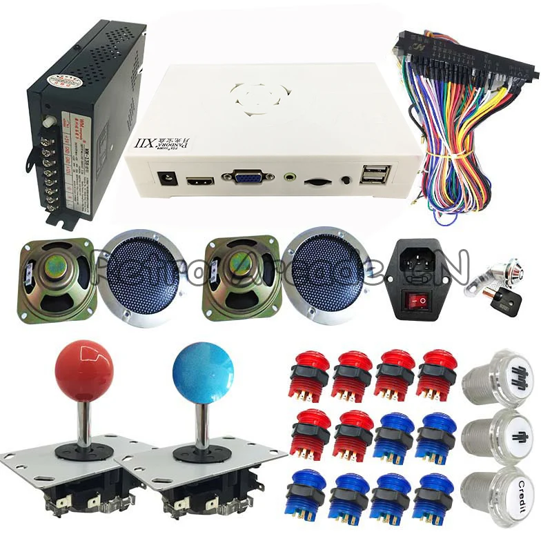 DIY Jamma полный комплект 3D Pandora Arcde Game XII 3188 в 1 с 53 шт. 3D игры светодиодный кнопочный джойстик для аркадных видеоигр
