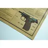 2022 Pistol Structure Retro Kraft Paper Poster Bar Cafe Home Decoration Painting Wall Stickers 51*36cm ► Photo 3/5