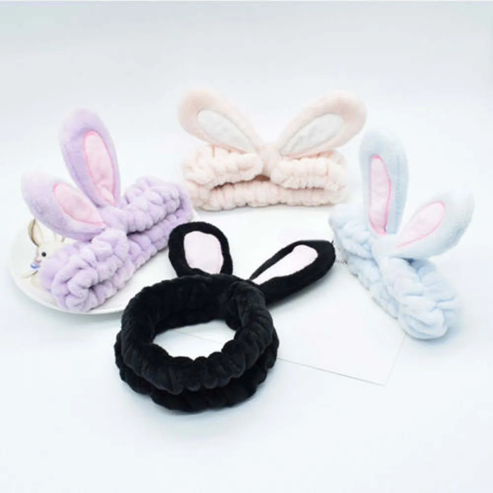 

1pc Cute Plush Rabbit Ears Hairband Women Girls Face Wash Head Band Makeup Tools Party Gift Headdress Hair Accessories Free Ship