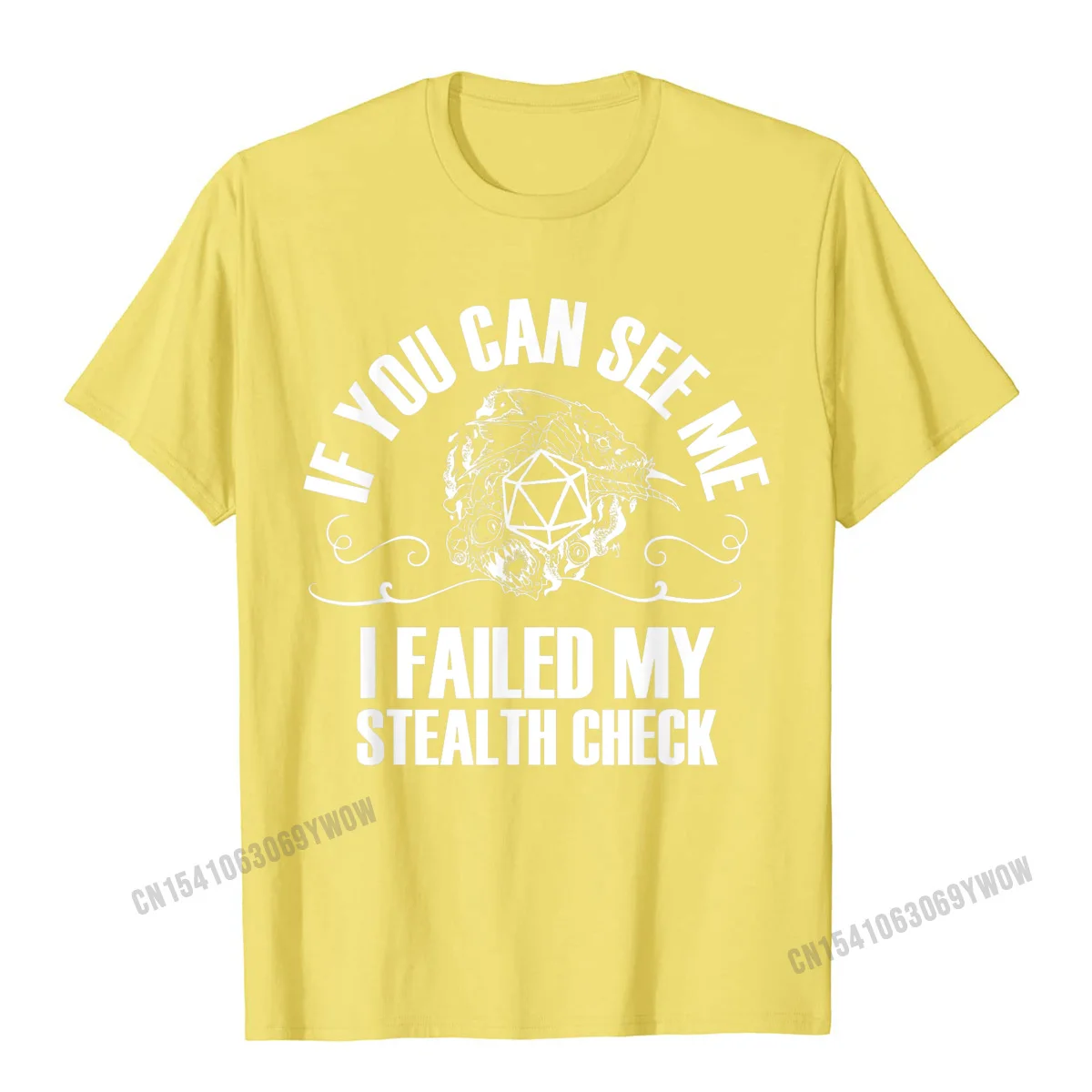 2021 Hot Sale Men T-Shirt O Neck Short Sleeve 100% Cotton Design Tees Printed On T Shirts Wholesale If You Can See Me I Failed My Stealth Check Funny Gaming T-Shirt__919 yellow