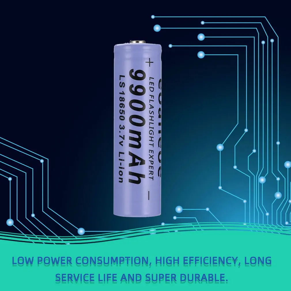 1 pcsSafe Экологичная прочная фиолетовая 3,7 V 18650 батареи 9800 mAh литий-ионная аккумуляторная батарея для фонарика