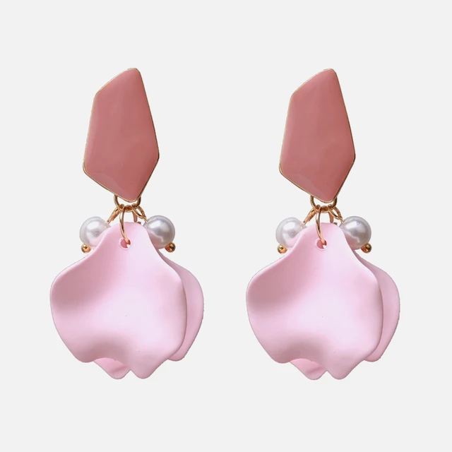 Ztech New Korea Fashion Pink Resin Beaded Drop Earrings For Women Girls ZA Wedding Jewelry 30 Designs Dangle Statement Bijoux E1810
