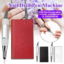 Портативный Перезаряжаемый сверлильный станок для ногтей 30 Вт 30000 об/мин, маникюрный станок, электрическая пилочка для ногтей, инструменты для дизайна ногтей, набор для сверл для ногтей
