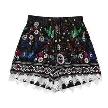 Летние шорты для женщин, Короткие штаны для девочек, повседневные Лоскутные шорты с принтом, шорты для фитнеса, спортивные шорты для йоги