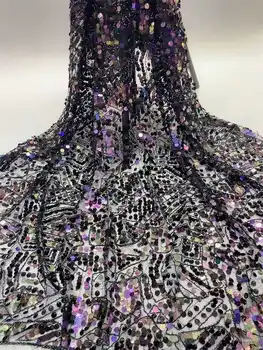 

Sequence Lace Fabric 2020 High quality Lace Shining Nigerian Lace Fabrics With Sequins French Net Lace For Party Dresses DPA16
