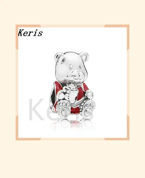 

100% 925 silver sterling new 797564 enmx Christmas bear frizzy charm feminine original jewels charming gift