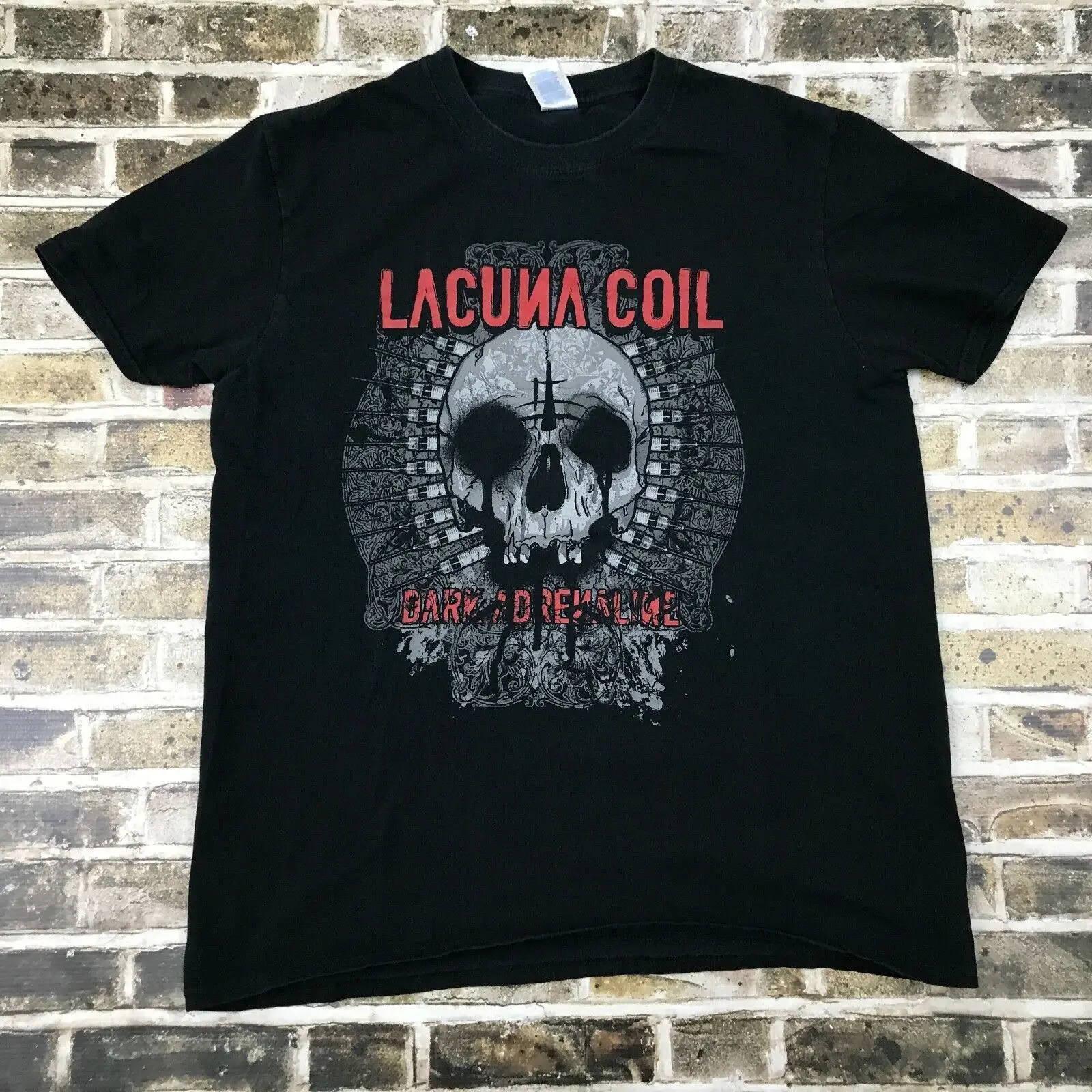 Lacuna Coil Dark Adrenaline 2012 Тур Большой черный футболка с принтом Темный рост модная
