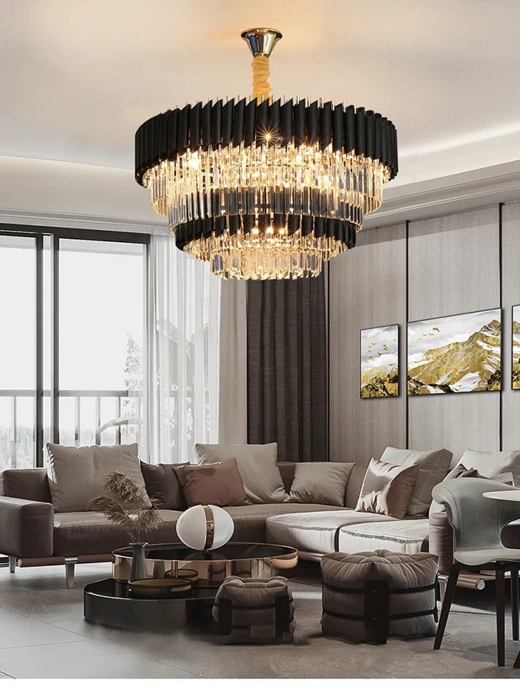 Modern Nordic New Arrival Crystal Pendant Lights K9 Crystal Suspension Pendant Lamps for Living room Foyer restaurant hotel bar long chandelier