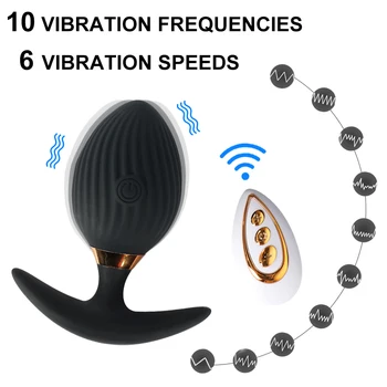 Anal Plug Vibrator for Men Prostate Massager Wireless Remote Control Wearable Silicone Butt for Adults 18 Sex Toys Women Gay 2