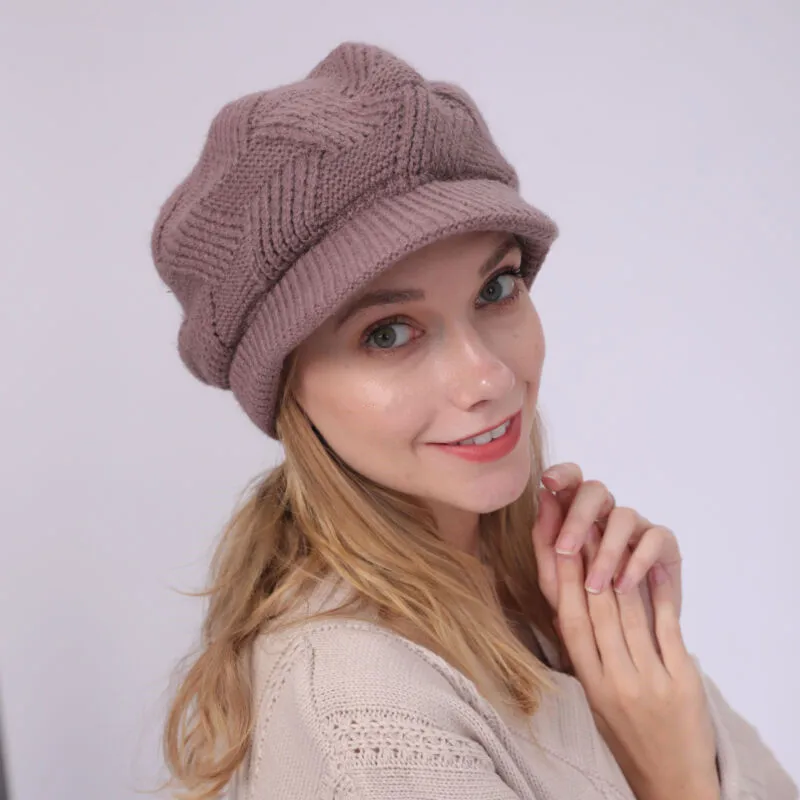 Женская весенне-летняя вязаная шапка Beanie BERET мягкая Шапка Лыжная шапка вязаный берет