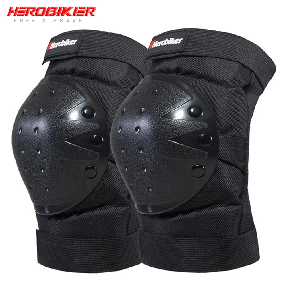 

HEROBIKER Motorcycle Knee Protector Bicycle Cycling Bike Racing Tactical Skate Protective Knee Pads Guard Black Protection Pads