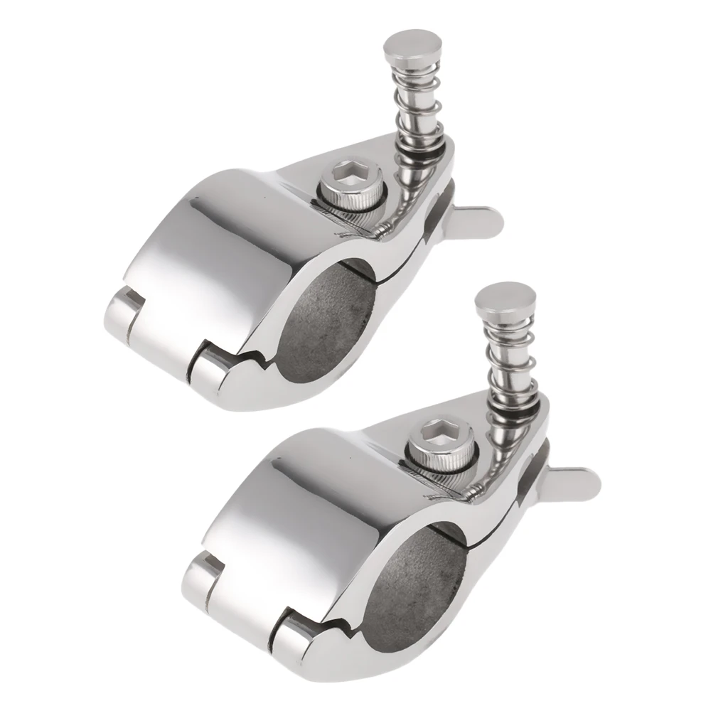 2pcs Boat Canopy Fitting Tube Clamp Fits for 0.87inch Outer Diameter Tube Frame Hinged, 316 Stainless Steel