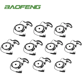 

10pcs Earpiece Headset With Microphone Two Way Radio Ear Hook Interphone Earphone for Baofeng UV5R BF-888S K-head Walkie Talkie