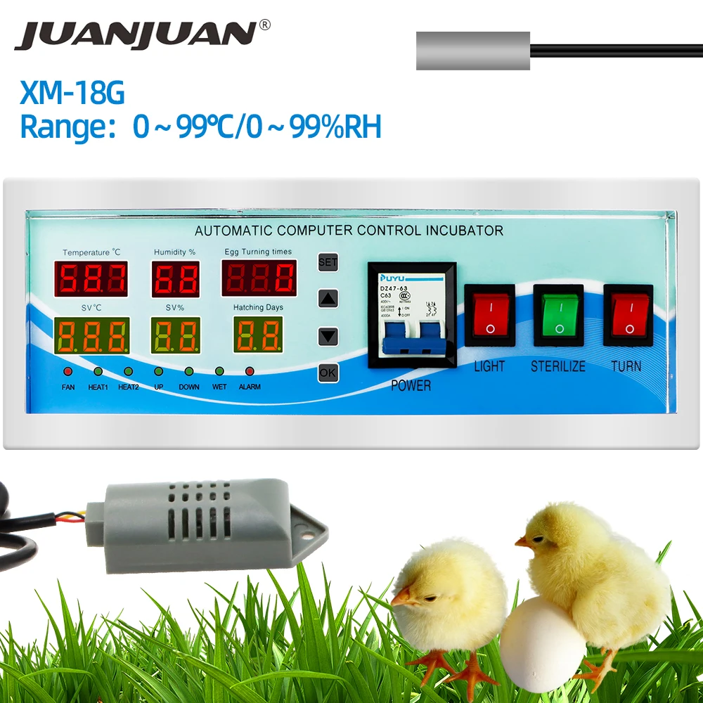 XM-18G Automatic Egg Incubator Controller Thermostat Hygrostat Multifunction Temperature Humidity Sensors Egg Hatcher  30% off