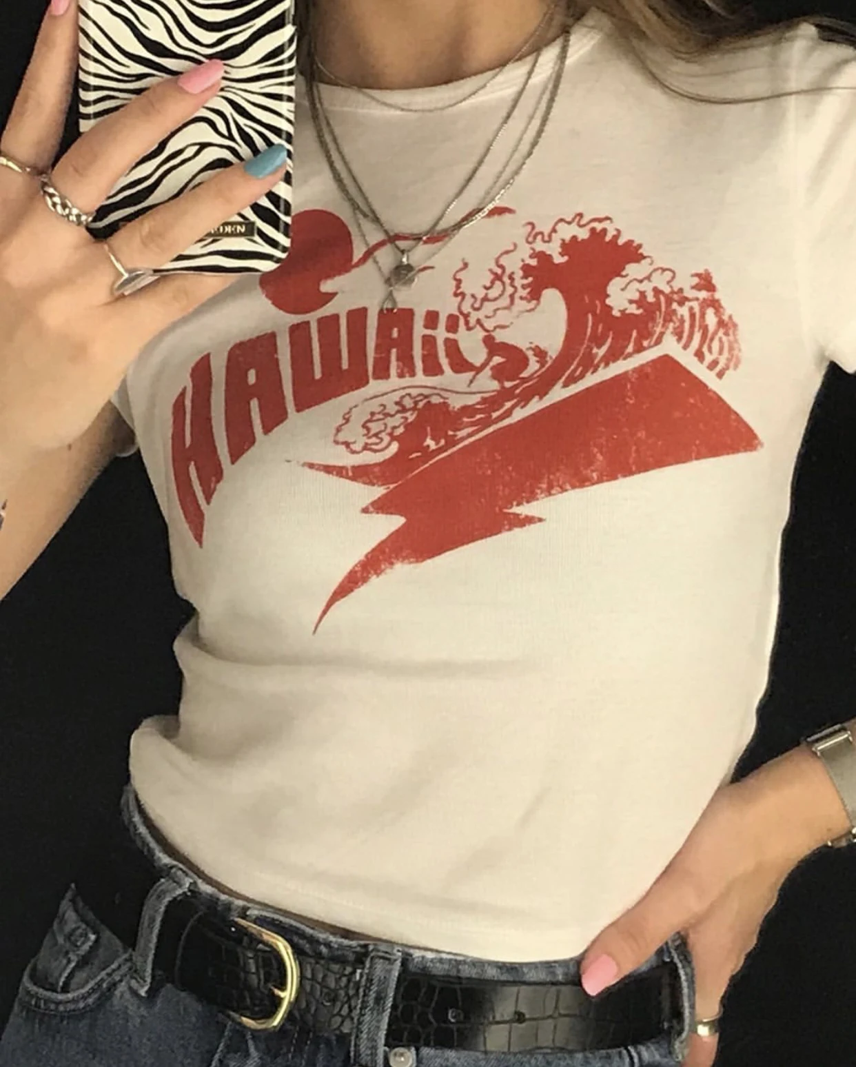 Y2k Aesthetic Graphic Print White Short 