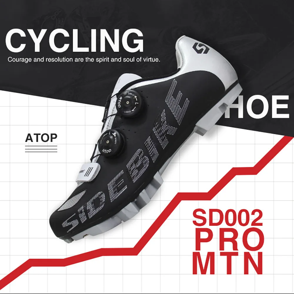Sidebike велосипедная обувь MTB велосипедная обувь для верховой езды износостойкая противоскользящая дышащая Спортивная Профессиональная Мужская велосипедная обувь - Цвет: Black and silver