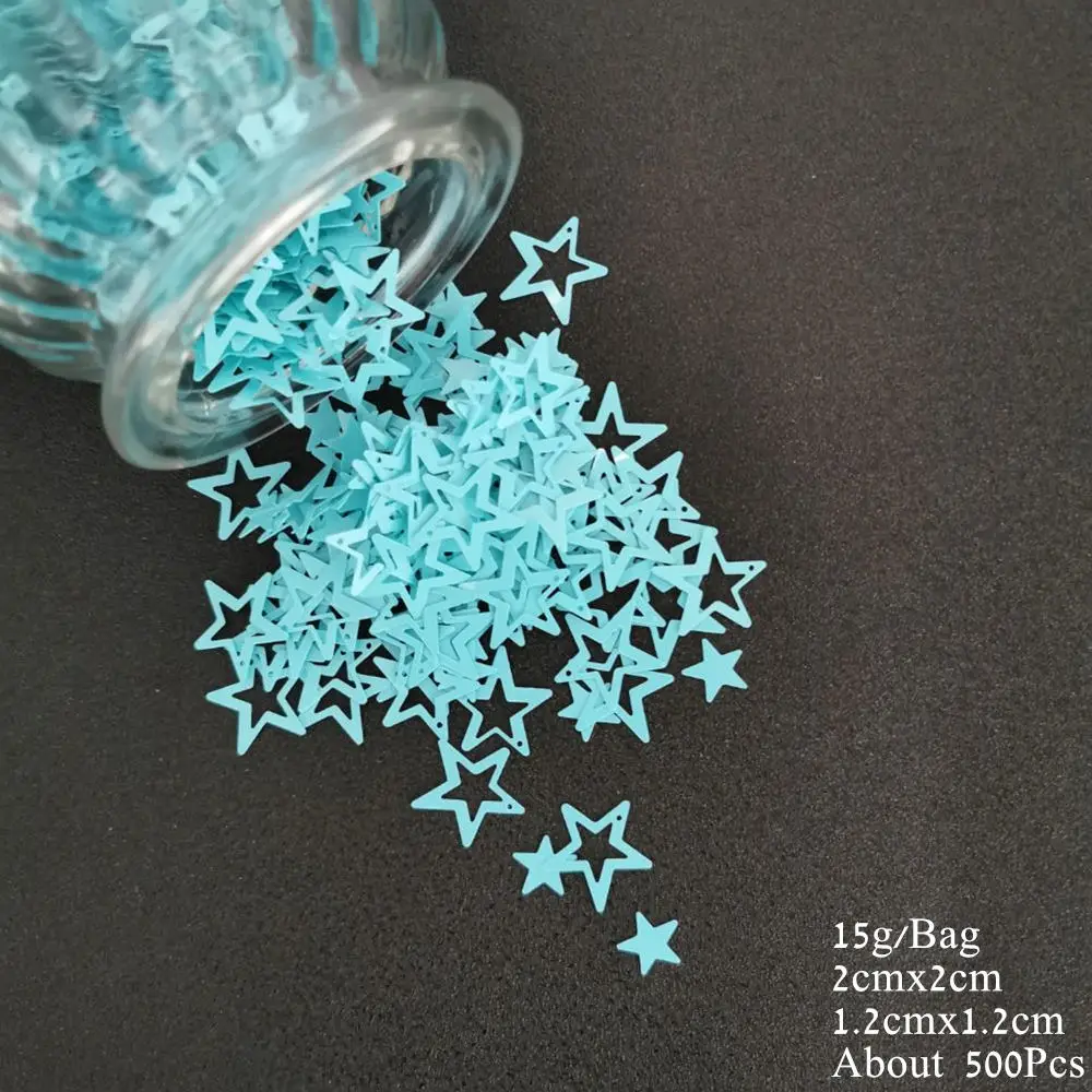 15 г Joyeux Anniversaire конфетти для дня рождения Юбилей Joyeuse день рождения конфетти украшения блесток поставки - Цвет: Blue Star 2CM