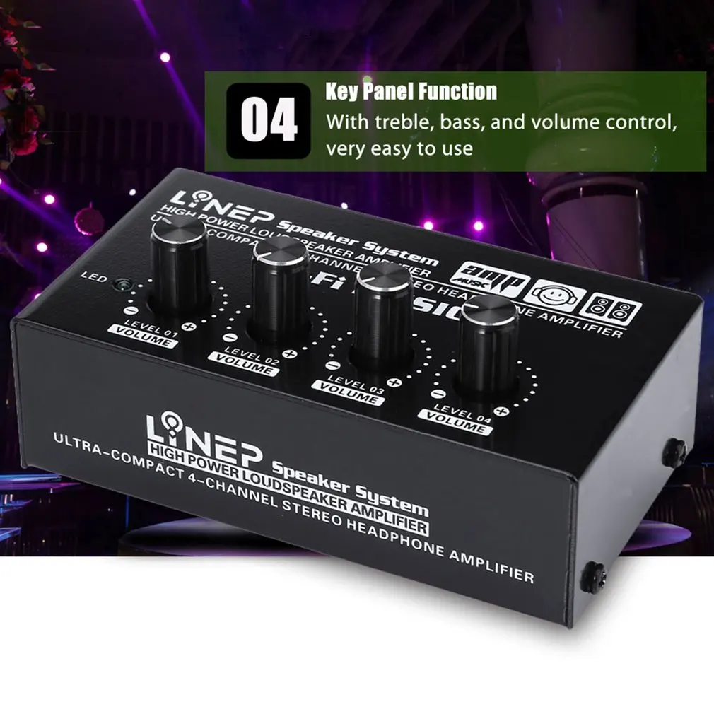 Professional 1 Input And 4 Output Signal Amplifier Distributor Comparator With Headphone Monitor Signal Amplifier