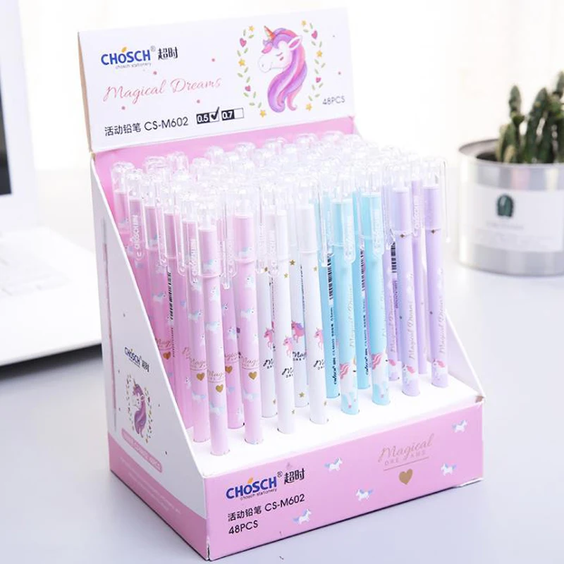 

4 Pcs/set Cute 0.5/0.7mm Animal Unicorn Mechanical Pencils Automatic Pencils for Girls Gifts Stationery Office School Supplies