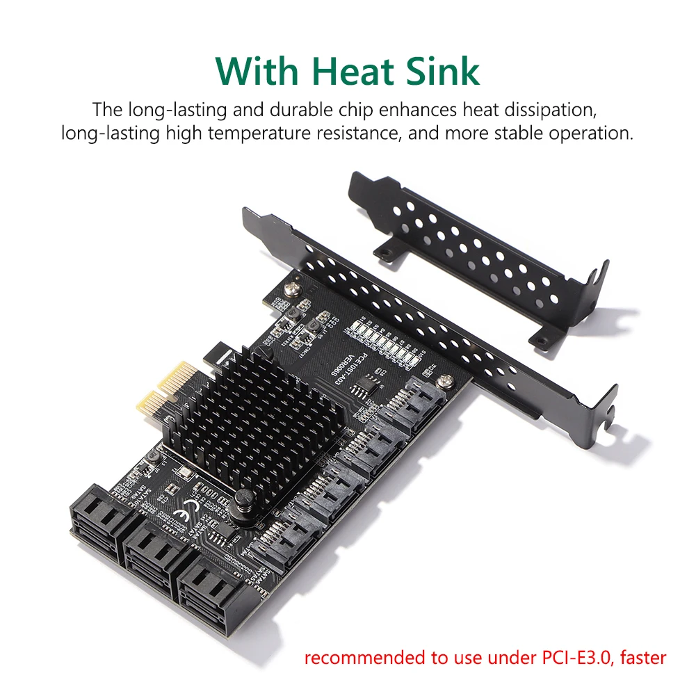 PCI-E Expansion Card PCI-E to 10 Ports SATA3.0 PCI-E 1X Expansion Card PCI Express 3.0 GEN3 6Gbps Converter Adapter For Desktop PC