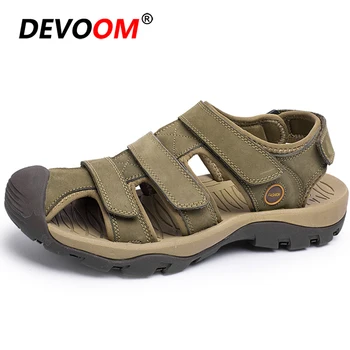 

Summer Outdoor Sport Gladiator Sandals Men 2020 Genuine Leather Hiking Sandals Beach Trekking Men Shoes Sandalias hombre Size 46