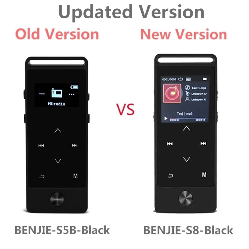 BENJIE S8 Bluetooth Новая обновленная версия сенсорная кнопка MP3 музыкальный плеер Высокое качество начальный уровень без потерь MP3 музыкальный плеер с FM