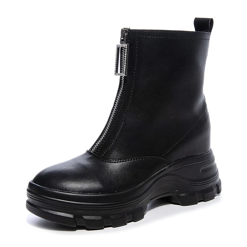 Microfiber Platform Boots Female Women Shoes Woman Booties Solid Boot Woman Winter 2020 Ankle Boots For Women's Shoes Chaussure