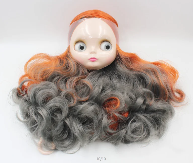 Обнаженная кукла Blyth, смешанные цвета длинные волосы - Цвет: only head