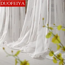 

Finished Gauze Screen White Tulle Curtains for Living Room Modern Window Sheer Curtains for Bedroom Kitchen Treatments Fabric
