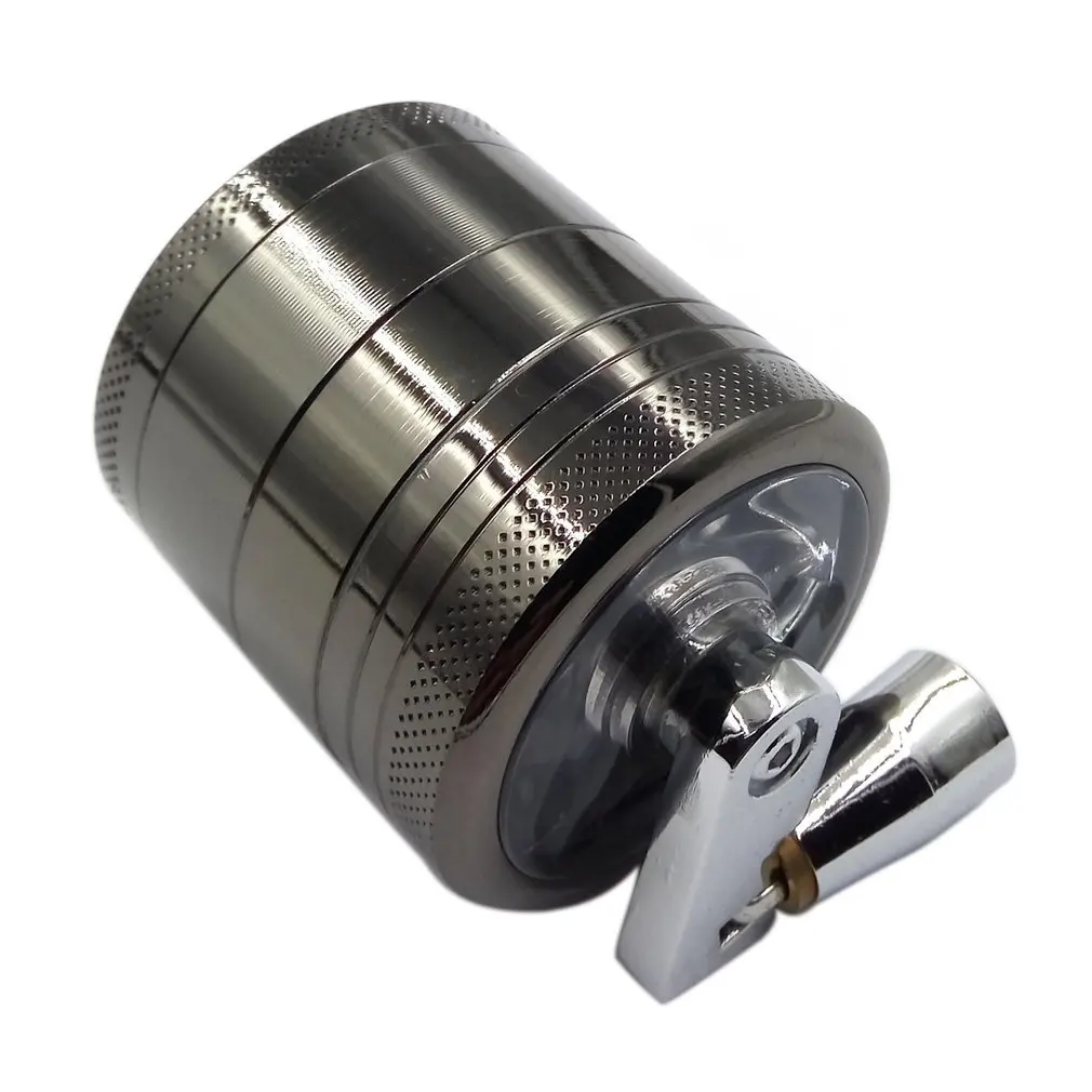 40mm 4 layer Zinc Hand cranked Cigarette Grinder Low Noise Convenience