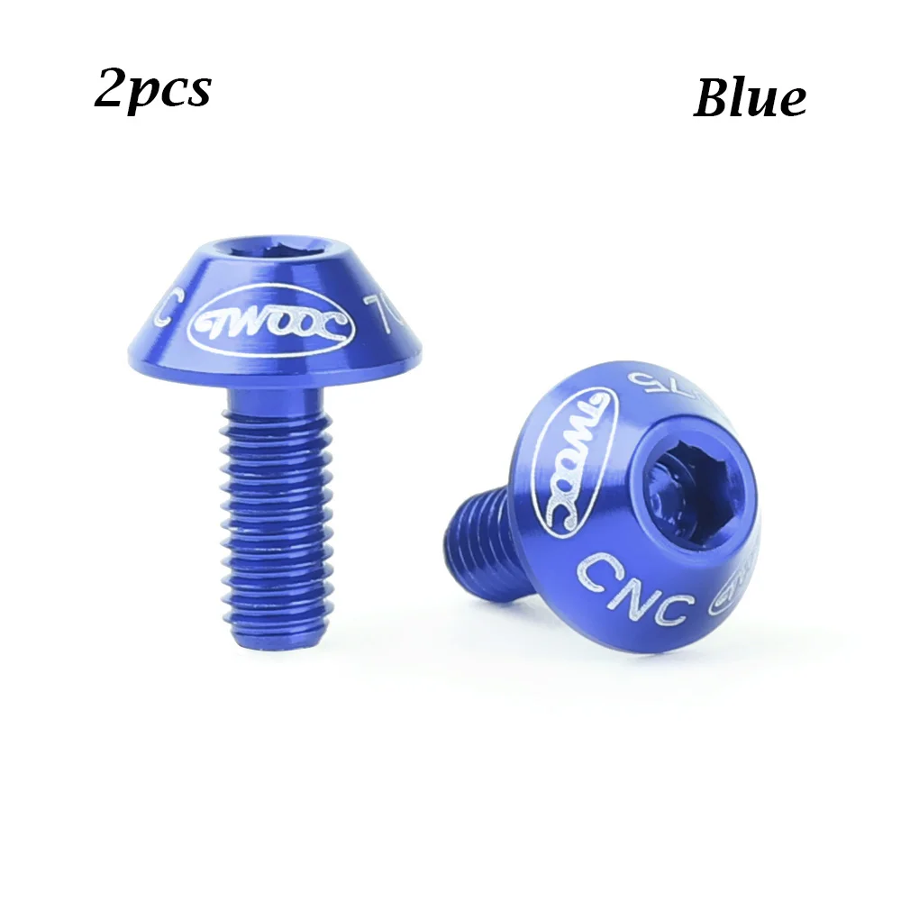Style A Blue 2 шт./компл. Цветной алюминиевый сплав горный велосипед держатель для бутылки с водой клетка винтовые болты M5x12mm винт прочный Аксессуары для велосипеда - Цвет: Style A Blue