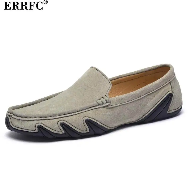 

New Arrival Designer Men Khaki Casual Loafer Shoes Fashion Black Leisure Trending Slip On Flat Zapatos Driving Shoes 38-46