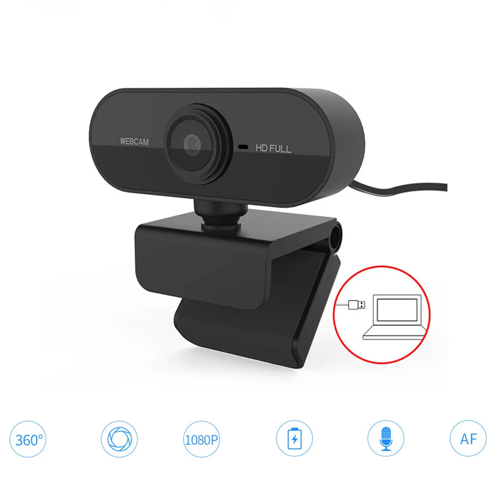 HD 1080P Webcam Mini Computer PC WebCamera with