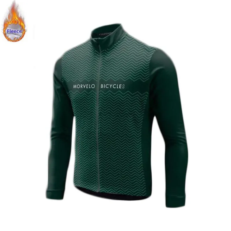 Pro team New Men Long Sleeve Winter Thermal Fleece Bicycle Morvelo Cycling Jersey Warm Winter Moutain Bike Cycling Clothing