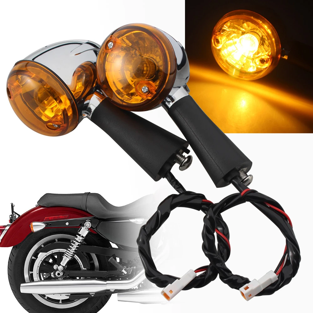 2 Black 5 LED TURN Signals Blinkers Flashers Rear Peg Front Indian