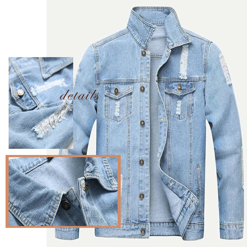 SweatyRocks, Мужская однотонная джинсовая куртка, уличная одежда, синие пальто, осень, однобортная Повседневная однотонная куртка-бомбер