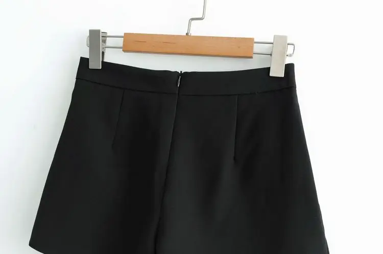 C66-2173 Summer New Style Europe And America High-waisted Culottes Anti-Exposure Fastener Decoration Slim Fit Shorts Women's a G