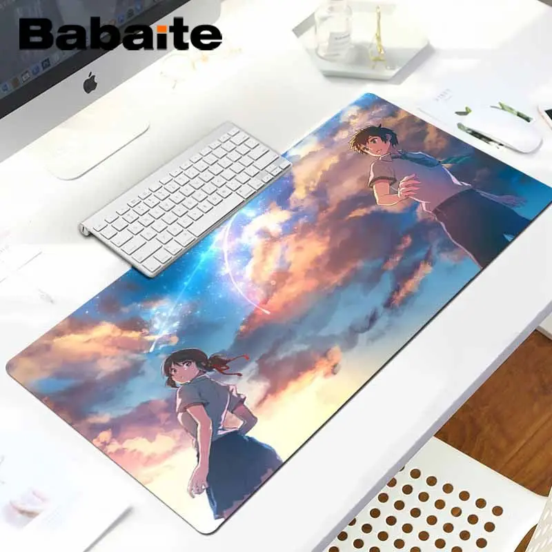 LockEdge 30x80cm Babaite Лидер продаж мультфильм аниме ваше имя резиновая мышь прочный Настольный коврик для мыши ноутбука Игровые мыши коврик для мыши - Цвет: LockEdge 30x80cm