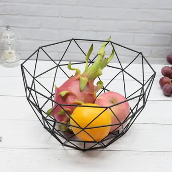 

Iron Storage Basket Art Wrought Storage Basket Desktop Bathroom Organizer Holder Home Sundries Container panier de rangement